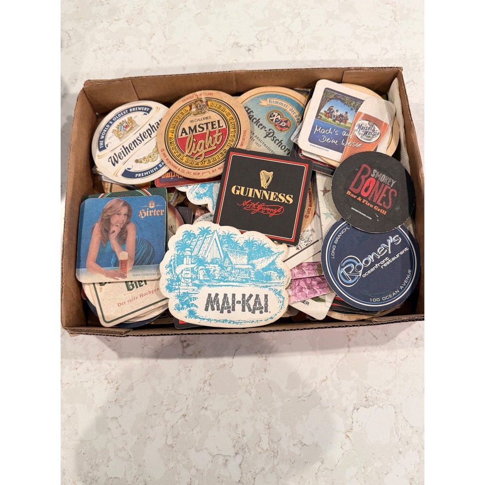 Vintage Random Beer Coaster Lot 80+ Guinness Amstel Heineken Breweriana Barware